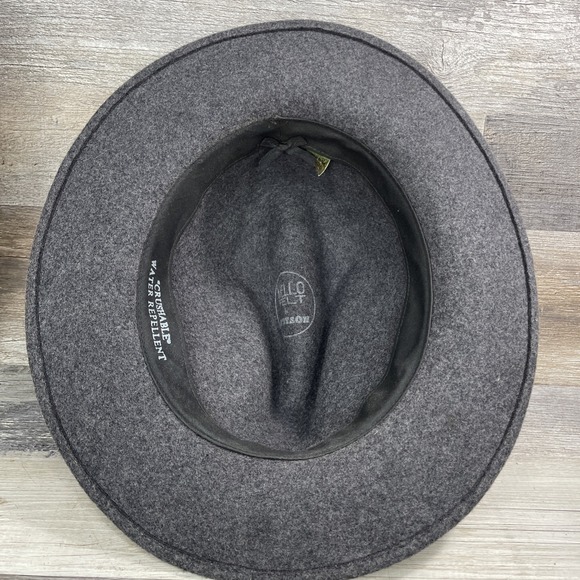 Stetson Mello Felt Crushable Water Repellent Hat 100% Wool Size XL Gray  USA - Picture 7 of 10